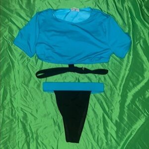 ICON Swim Blue and Black Women's Swim Set size Medium